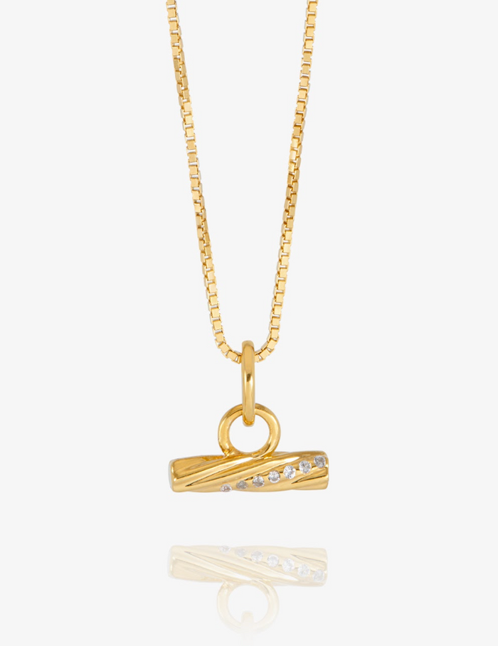 RACHEL JACKSON MINI TWISTED T-BAR NECKLACE