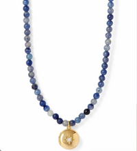 ASTLEY CLARKE BLUE AVENTURINE MINI BIOGRAPHY LOCKET NECKLACE