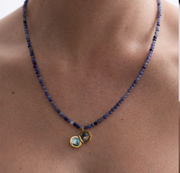 ASTLEY CLARKE BLUE AVENTURINE MINI BIOGRAPHY LOCKET NECKLACE