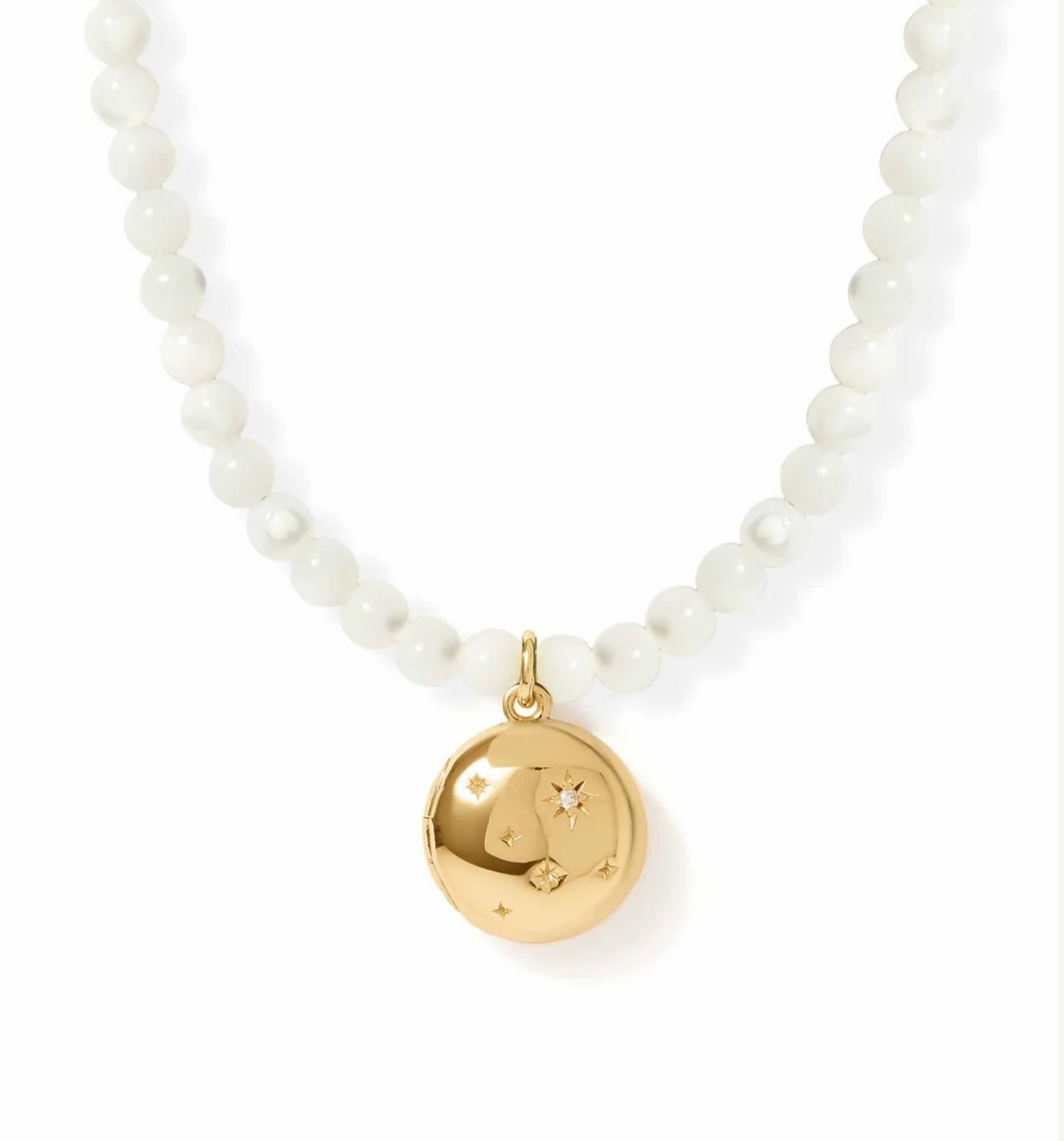ASTLEY CLARKE TINY STAR BIOGRAPHY BEADED LOCKET NECKLACE