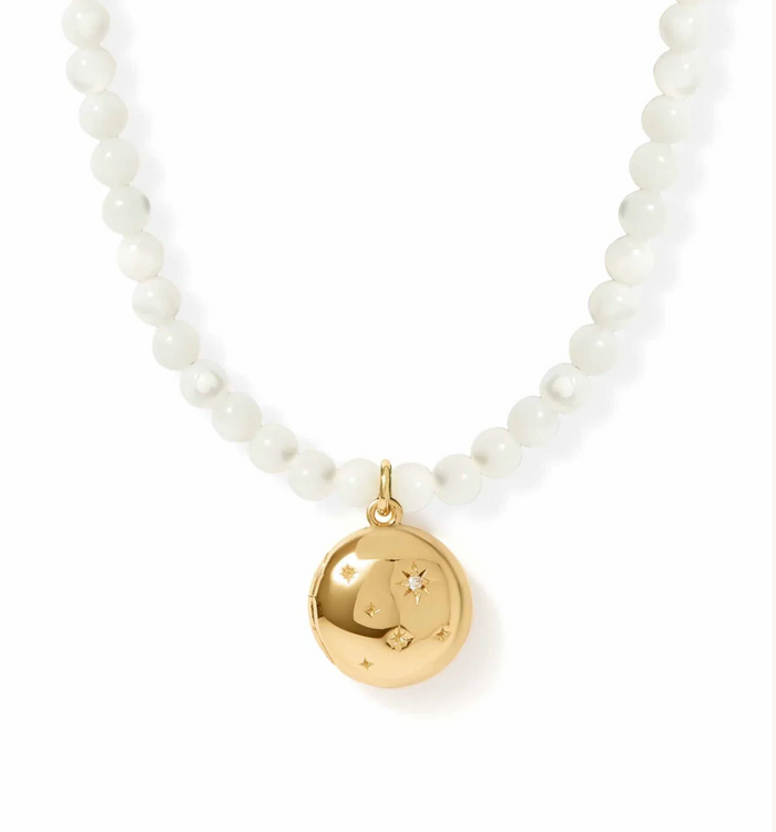 ASTLEY CLARKE TINY STAR BIOGRAPHY BEADED LOCKET NECKLACE