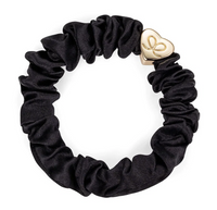 BY ELOISE BLACK GOLD HEART SILK SCRUNCHIE