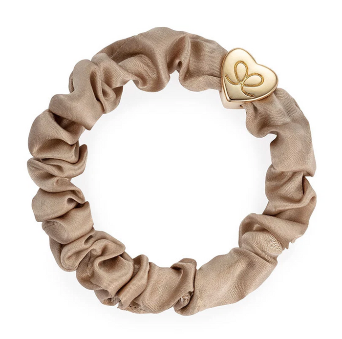 BY ELOISE SAND GOLD HEART SILK SCRUNCHIE