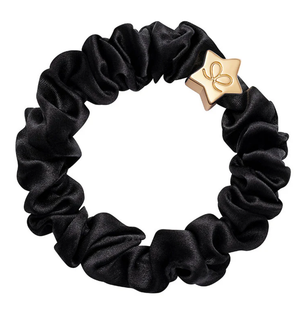 BY ELOISE BLACK GOLD STAR SILK SCRUNCHIE