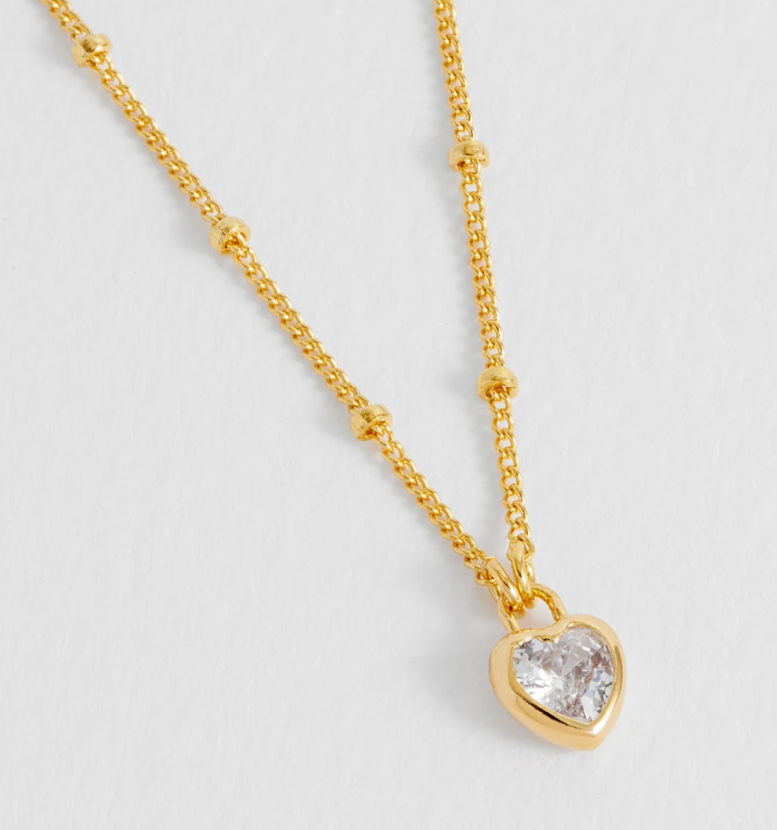ESTELLA BARTLETT CLEAR HEART PADLOCK NECKLACE