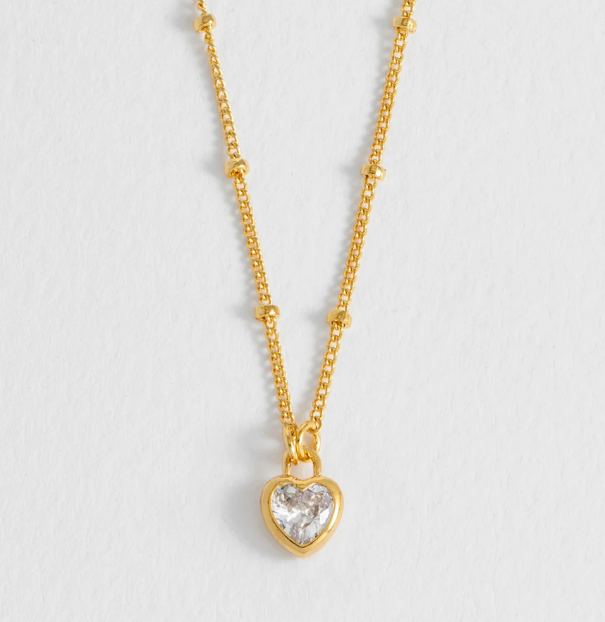 ESTELLA BARTLETT CLEAR HEART PADLOCK NECKLACE