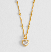 ESTELLA BARTLETT CLEAR HEART PADLOCK NECKLACE
