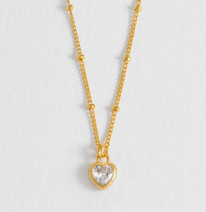 ESTELLA BARTLETT CLEAR HEART PADLOCK NECKLACE