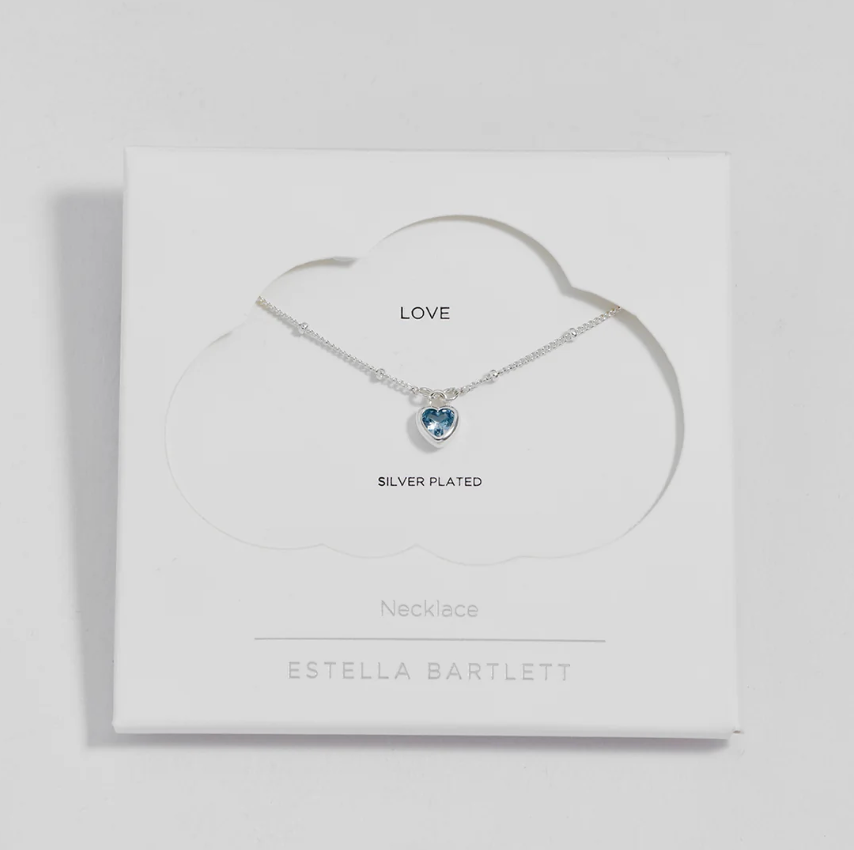 ESTELLA BARTLETT BLUE HEART PADLOCK NECKLACE
