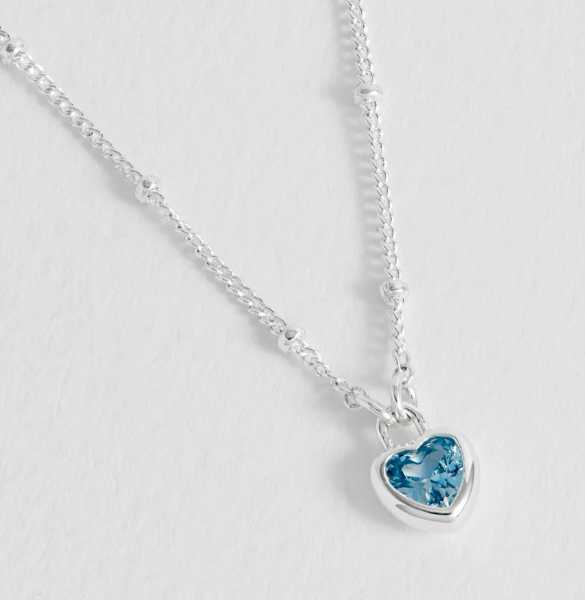 ESTELLA BARTLETT BLUE HEART PADLOCK NECKLACE