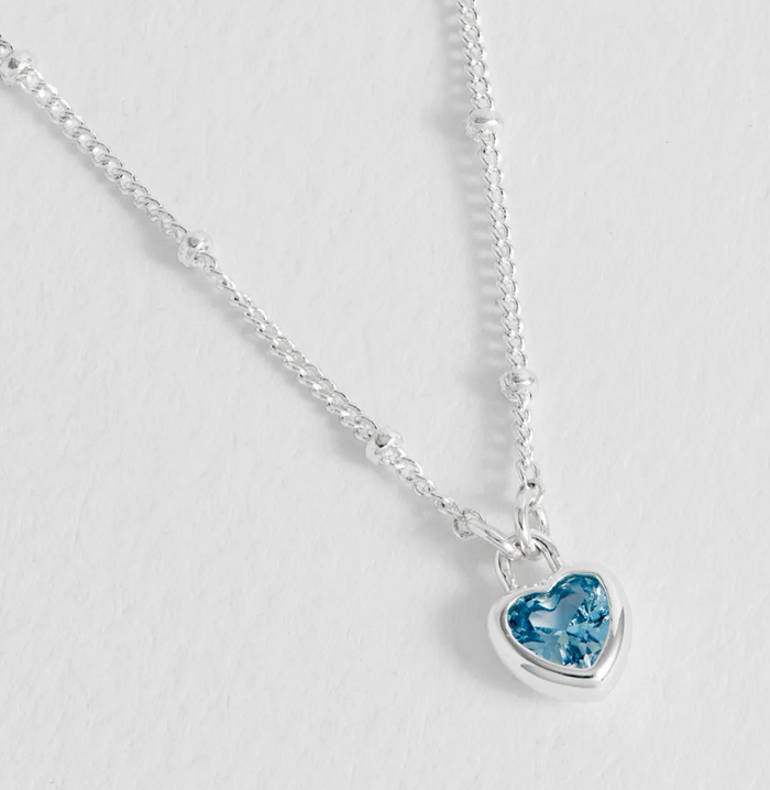 ESTELLA BARTLETT BLUE HEART PADLOCK NECKLACE