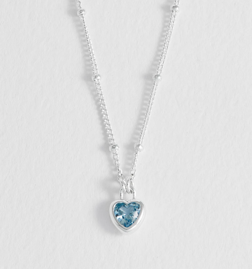 ESTELLA BARTLETT BLUE HEART PADLOCK NECKLACE