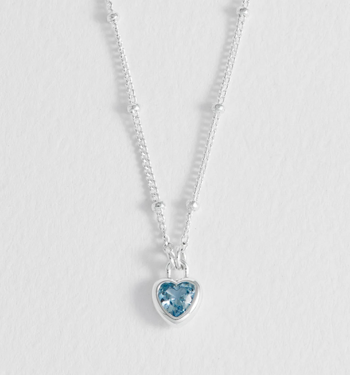 ESTELLA BARTLETT BLUE HEART PADLOCK NECKLACE