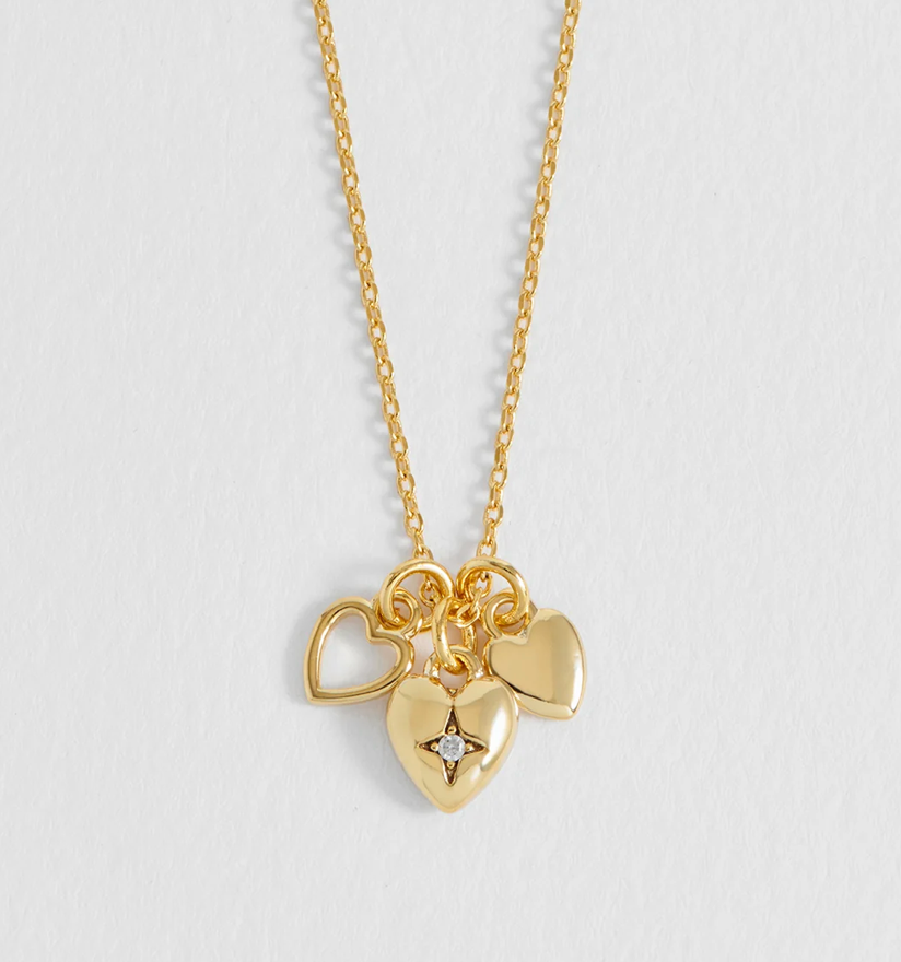ESTELLA BARTLETT MULTI HEART CHARM NECKLACE