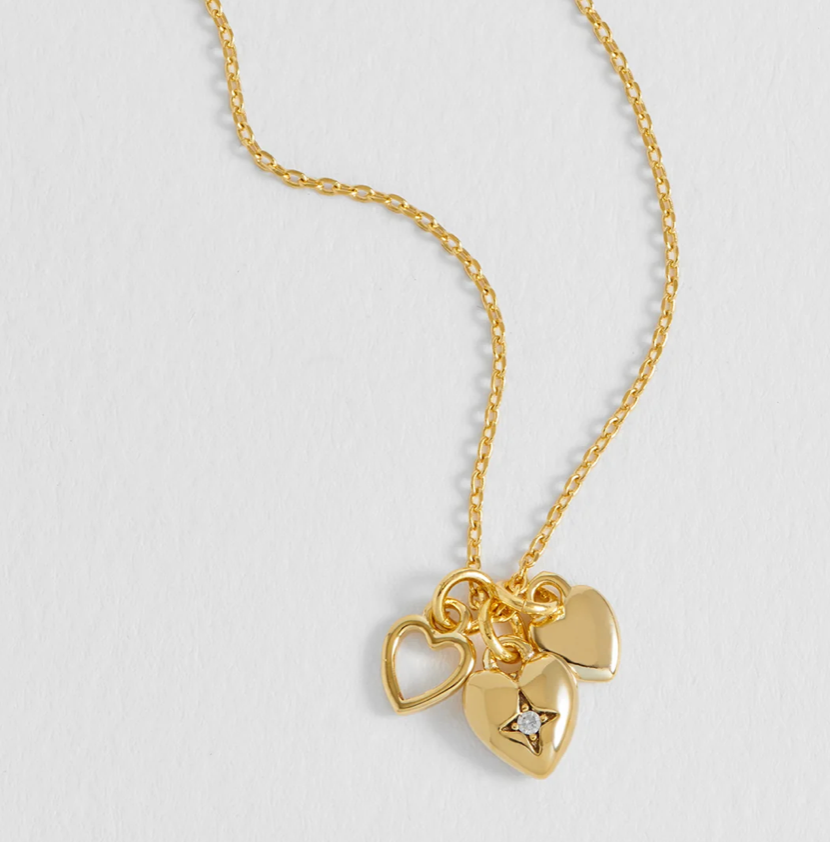 ESTELLA BARTLETT MULTI HEART CHARM NECKLACE