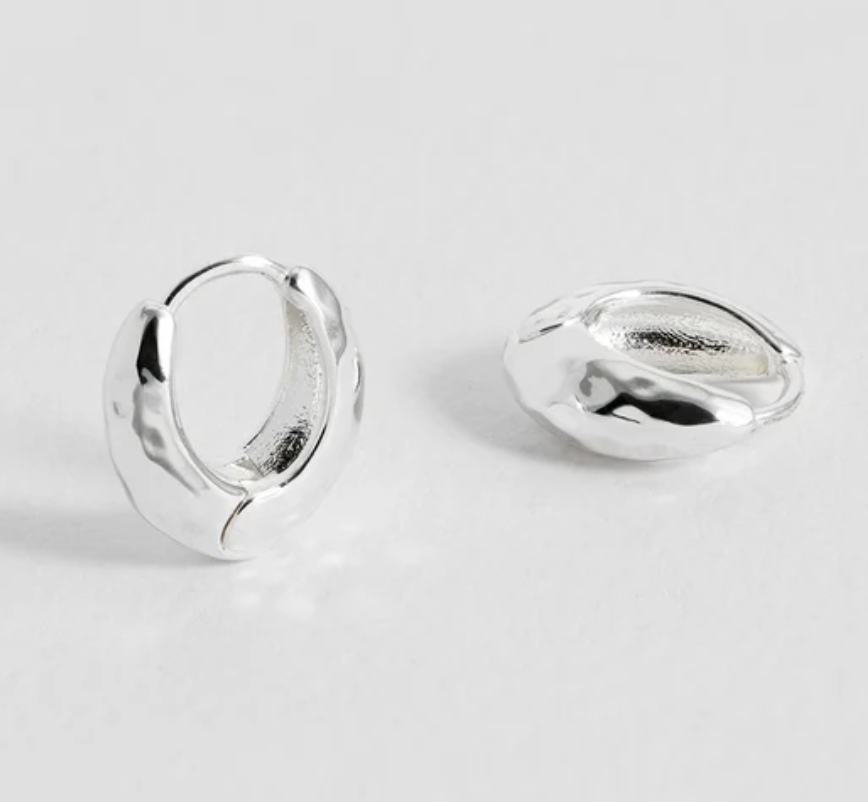 ESTELLA BARTLETT HAMMERED HUGGIE HOOP EARRINGS
