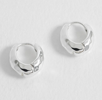 ESTELLA BARTLETT HAMMERED HUGGIE HOOP EARRINGS