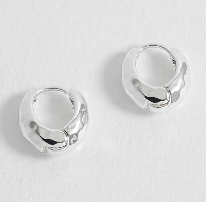 ESTELLA BARTLETT HAMMERED HUGGIE HOOP EARRINGS