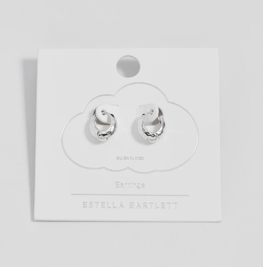 ESTELLA BARTLETT HAMMERED HUGGIE HOOP EARRINGS