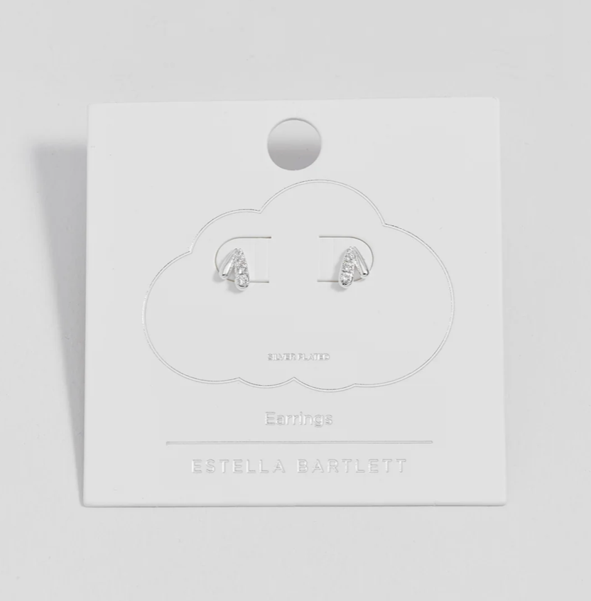 ESTELLA BARTLETT CZ TEAR DROP STUD EARRINGS