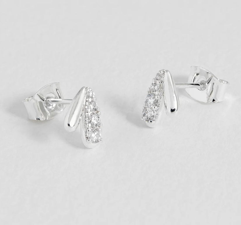 ESTELLA BARTLETT CZ TEAR DROP STUD EARRINGS
