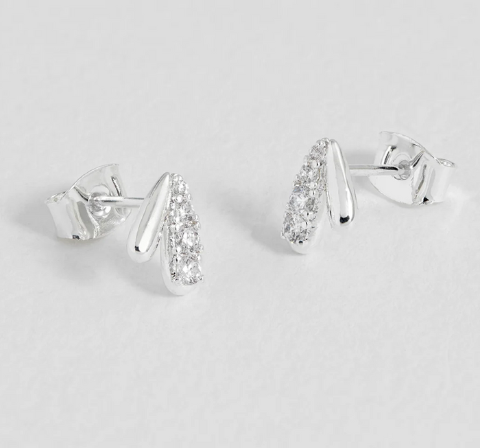 ESTELLA BARTLETT CZ TEAR DROP STUD EARRINGS