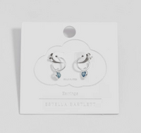 ESTELLA BARTLETT BLUE HEART PADLOCK HOOP EARRINGS