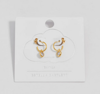 ESTELLA BARTLETT CZ HEART PADLOCK HOOP EARRINGS