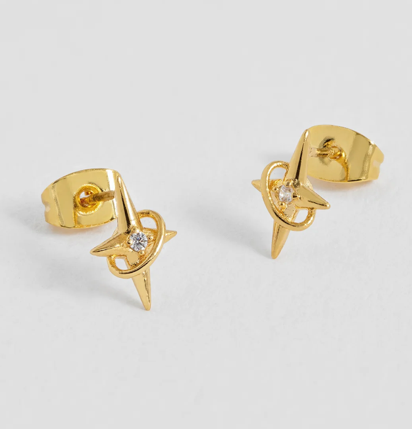 ESTELLA BARTLETT CZ NORTH STAR STUD EARRINGS