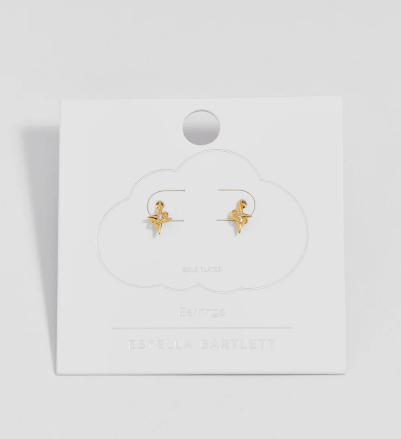 ESTELLA BARTLETT CZ NORTH STAR STUD EARRINGS