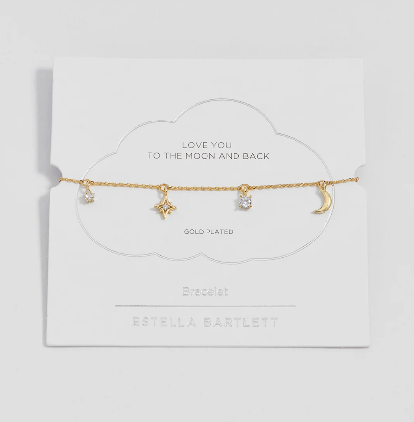 ESTELLA BARTLETT CZ MOON & STARS BRACELET