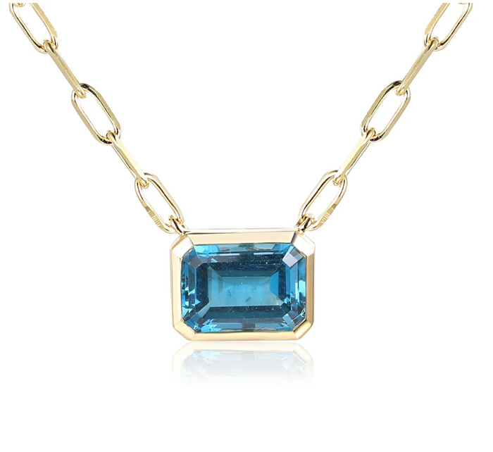 LAST NIGHT I DREAMT ZARA LONDON BLUE TOPAZ NECKLACE