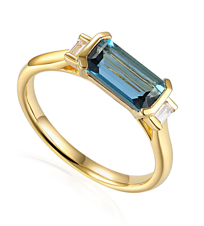 LAST NIGHT I DREAMT ZARA LONDON BLUE TOPAZ RING