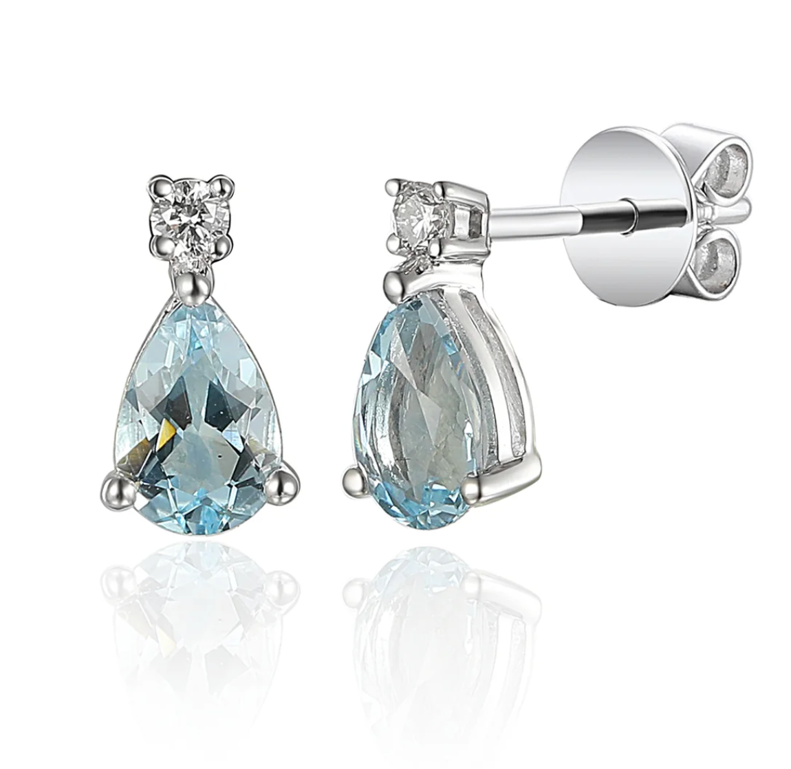 LAST NIGHT I DREAMT ALICE AQUA & DIAMOND EARRINGS