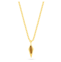 TALIS CHAINS TIGER'S EYE OVAL KITE PENDANT NECKLACE