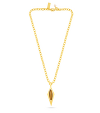 TALIS CHAINS TIGER'S EYE OVAL KITE PENDANT NECKLACE