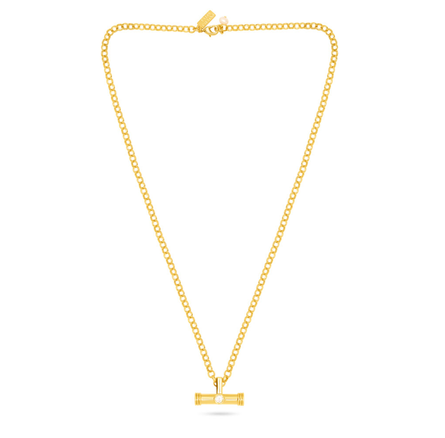 TALIS CHAINS T-BAR PENDANT ON BELCHER CHAIN