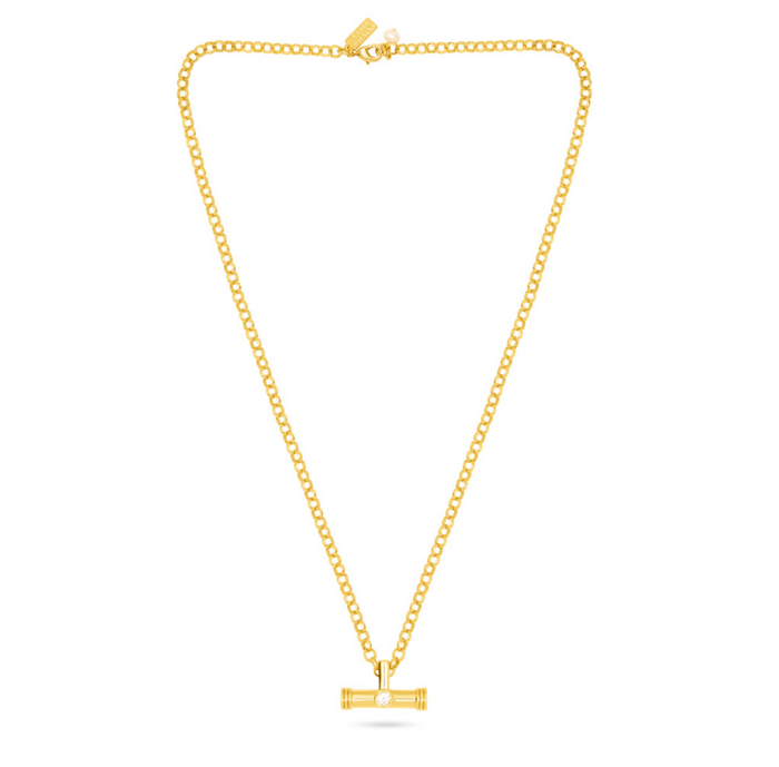 TALIS CHAINS T-BAR PENDANT ON BELCHER CHAIN