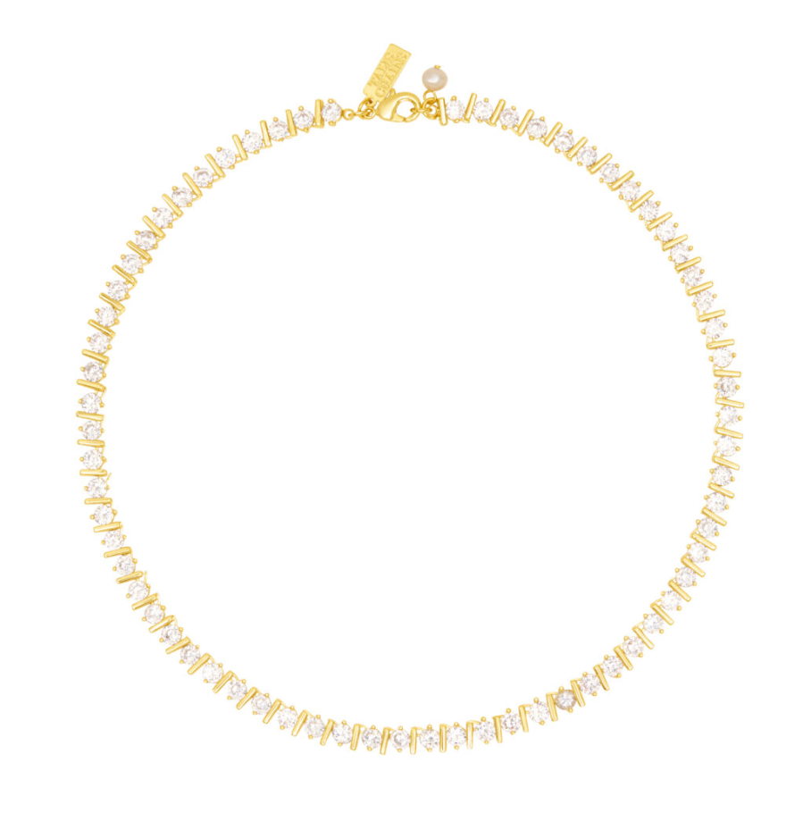 TALIS CHAINS RIDGED TENNIS CHOKER NECKLACE