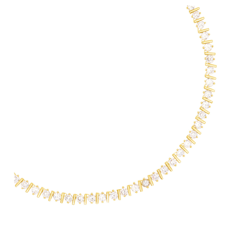 TALIS CHAINS RIDGED TENNIS CHOKER NECKLACE