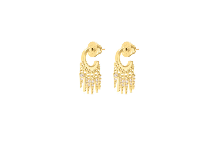 TALIS CHAINS SPIKE DROP HOOP EARRINGS
