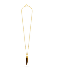 TALIS CHAINS TIGER'S EYE TUSK PENDANT NECKLACE