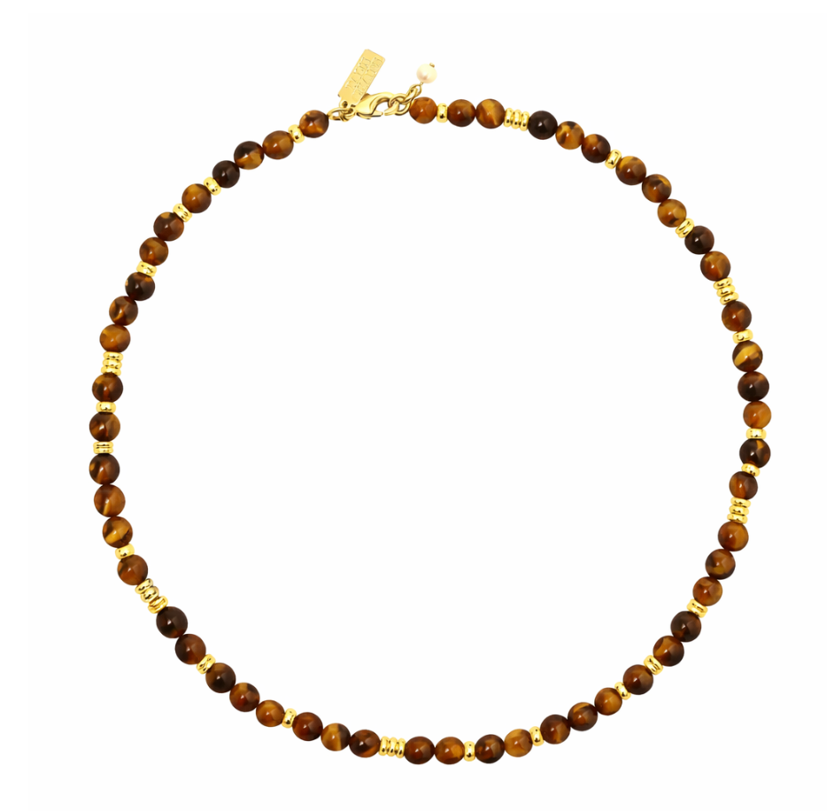 TALIS CHAINS JAIPUR CHOKER TIGER'S EYE NECKLACE
