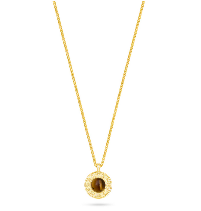 TALIS CHAINS TIGER'S EYE ZODIAC PENDANT NECKLACE