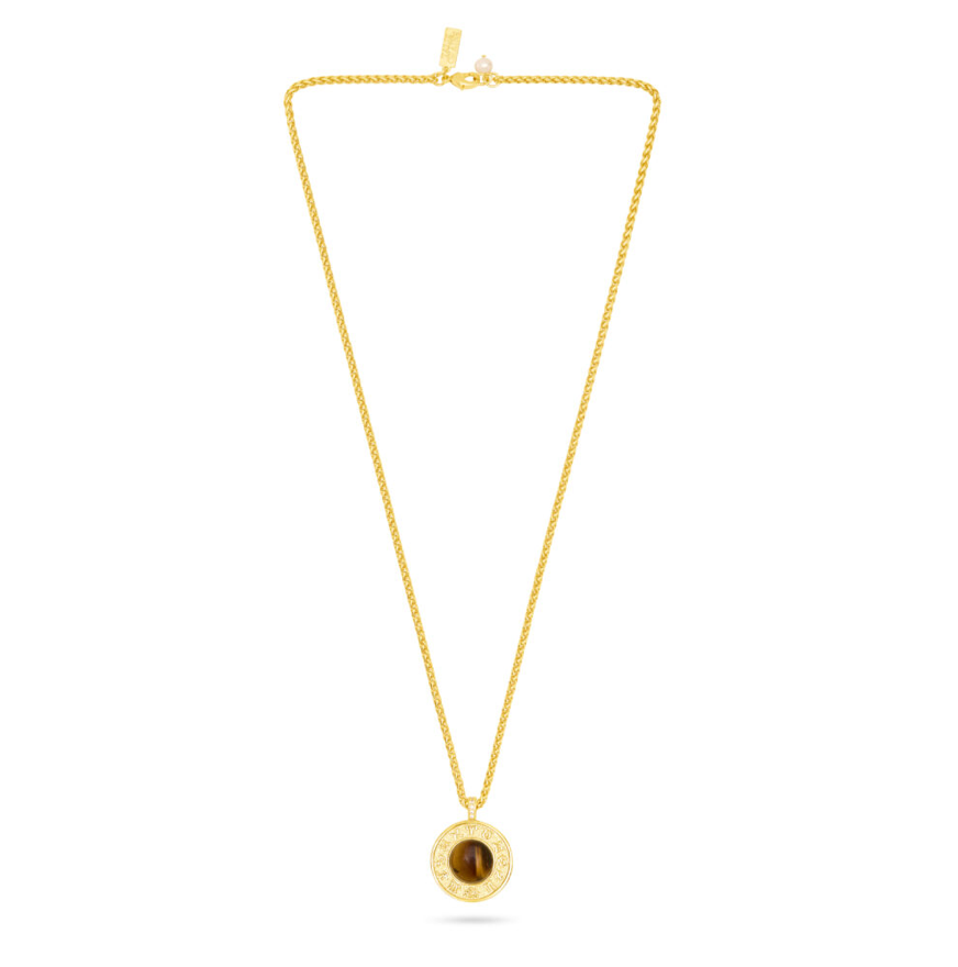 TALIS CHAINS TIGER'S EYE ZODIAC PENDANT NECKLACE