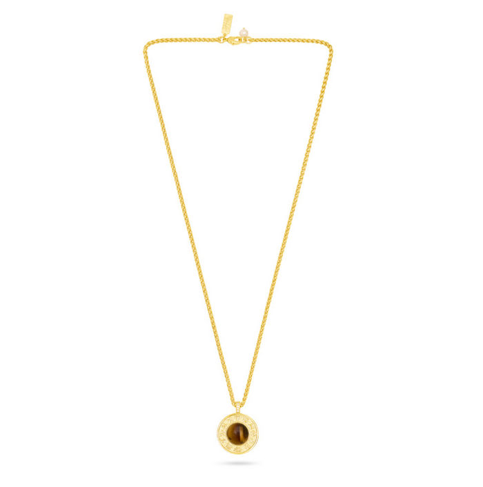 TALIS CHAINS TIGER'S EYE ZODIAC PENDANT NECKLACE