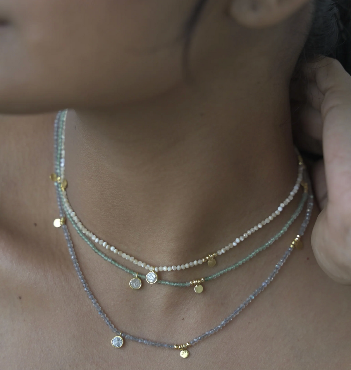 SHANA GULATI MARGOT LABRADORITE BEADED NECKLACE