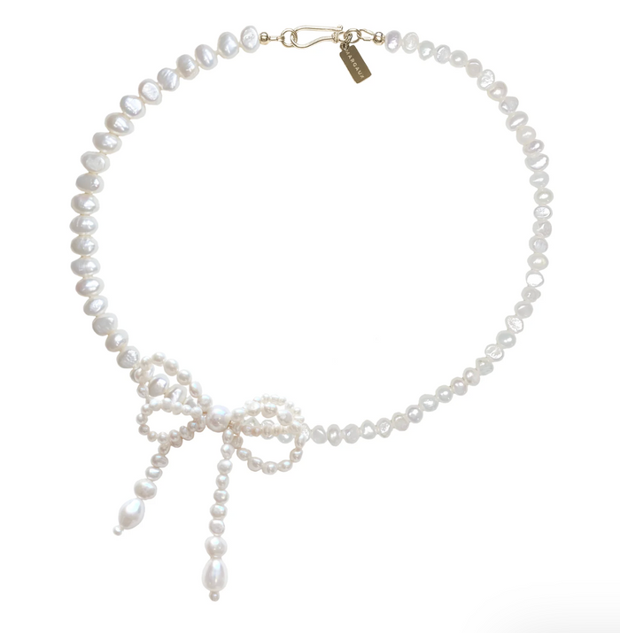 MARGAUX STUDIOS DOUBLE BOW PEARL NECKLACE