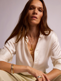 TILLY SVEAAS MIXED METAL MOI + TOI CLUSTER ON BELCHER CLIPT NECKLACE