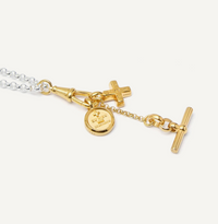TILLY SVEAAS MIXED METAL MOI + TOI CLUSTER ON BELCHER CLIPT NECKLACE